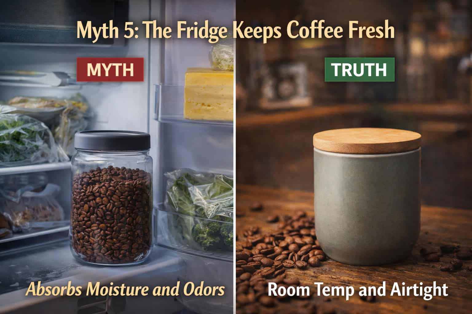 The Fridge Keeps Coffee Fresh